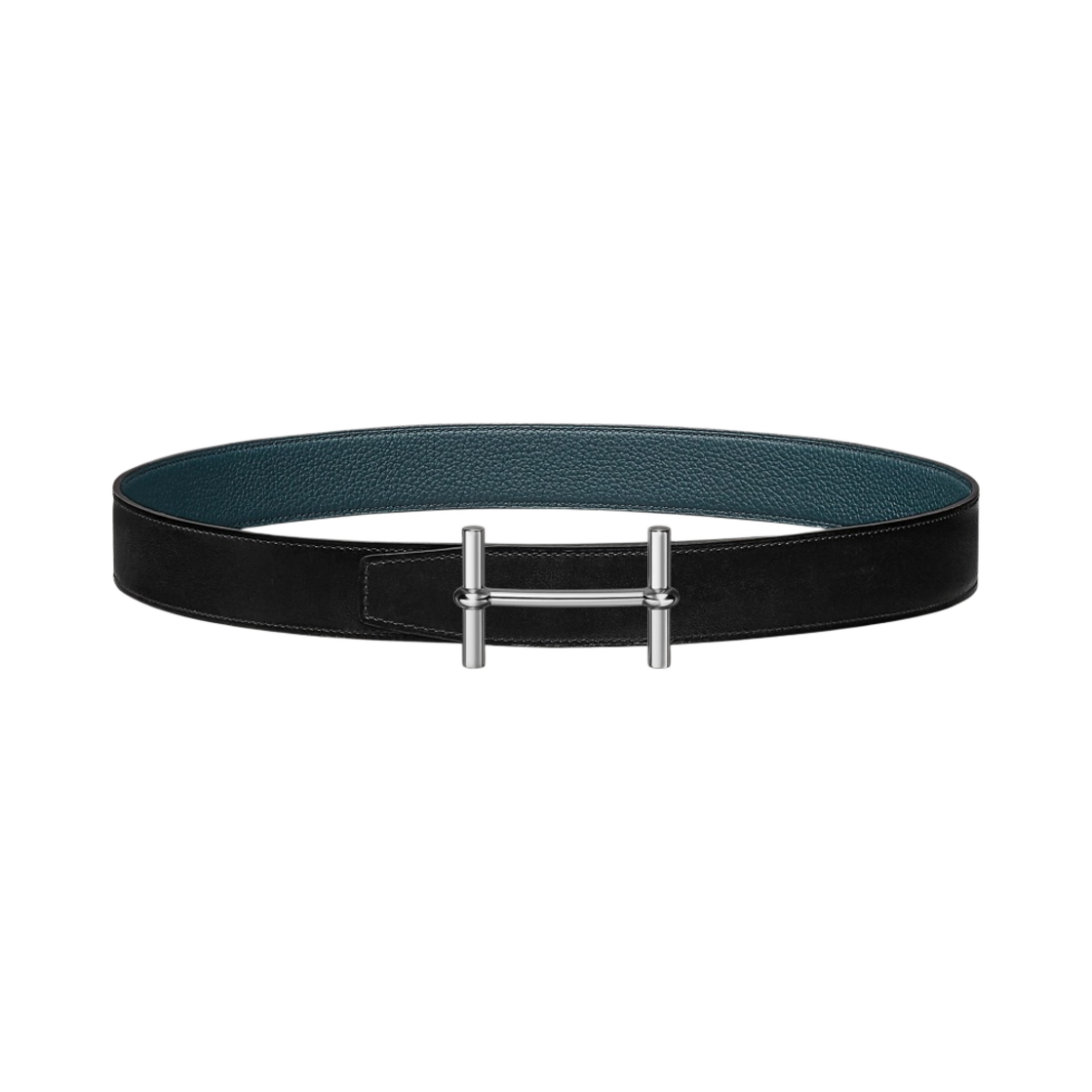 에르메스 H 당크르 벨트 버클 & 리버서블 가죽 스트랩 32mm & 실버 누아 블루 드 프뤼스(Hermes H D'Ancre Belt Buckle & Reversible Leather Strap 32mm & Silver Noir Bleu De Prusse) - 1