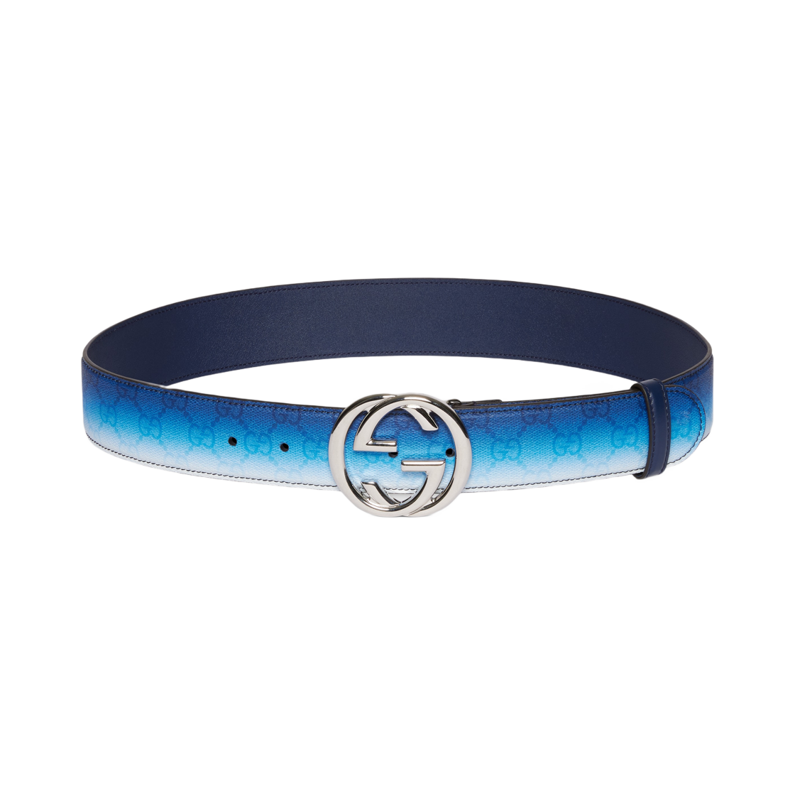 구찌 그라디언트 벨트 인터로킹 G 버클 그라디언트 블루(Gucci Gradient Belt with Interlocking G Buckle Gradient Blue) - 1