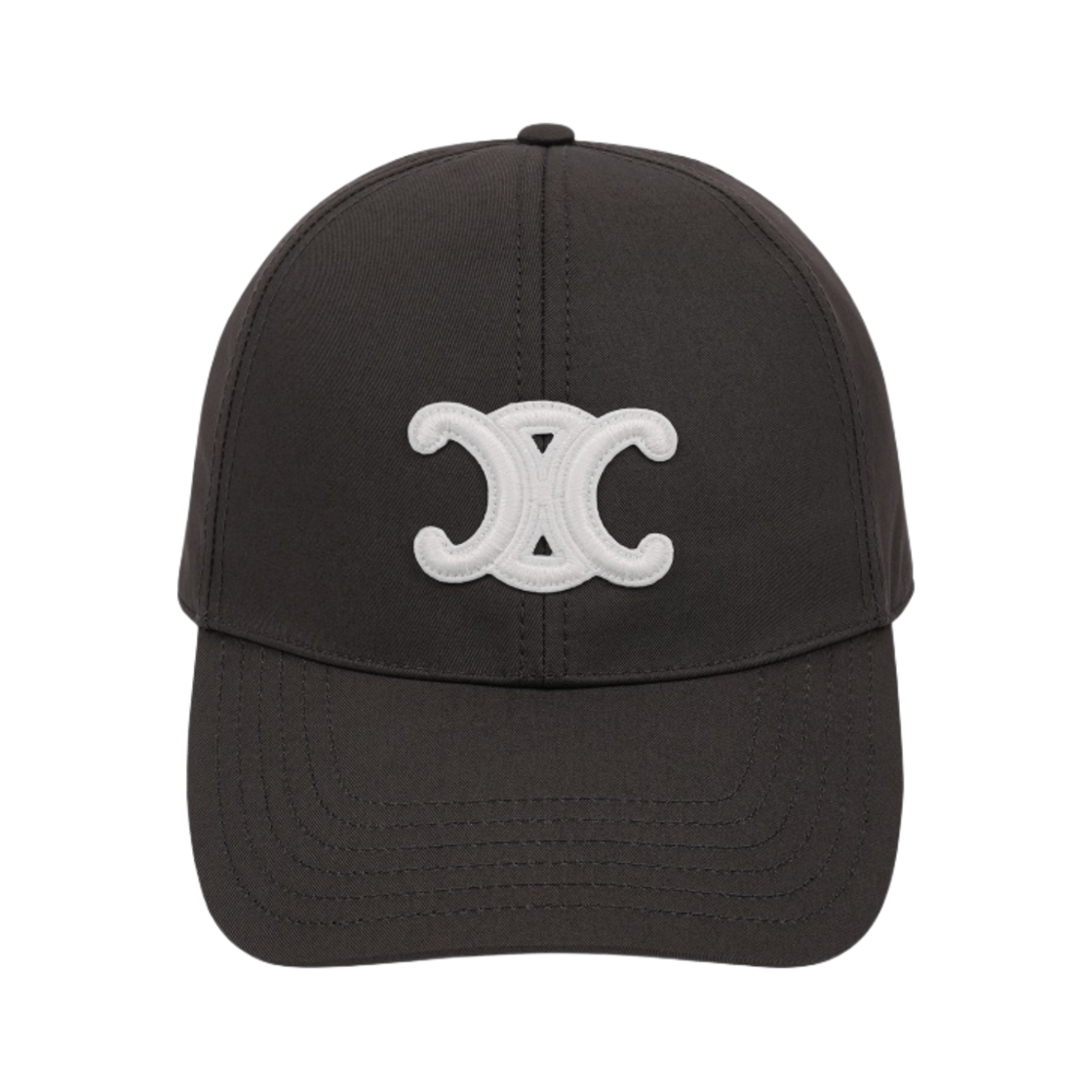 (W) 셀린느 코튼 트리옹프 베이스볼 캡 다크 토프((W) Celine Triomphe Baseball Cap in Cotton Dark Taupe) - 2