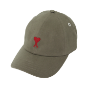 AMI de Coeur Cotton Embroidery Cap Khaki
