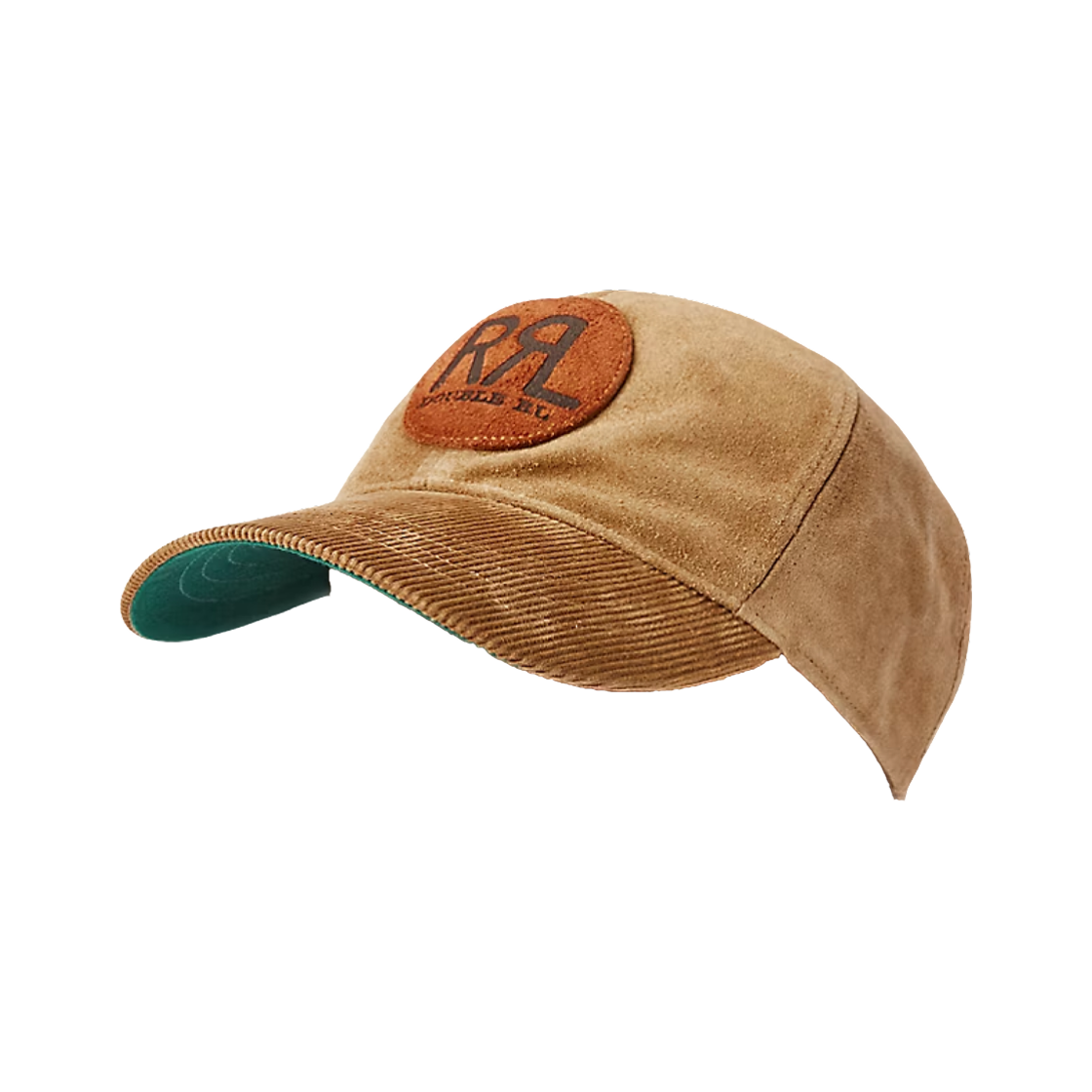 MARRHGS0J420166270 Double RL Ranch Logo Suede Ball Cap Tan