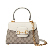 Gucci Horsebit 1955 Top Handle Bag White Beige Ebony - Korea Exclusive