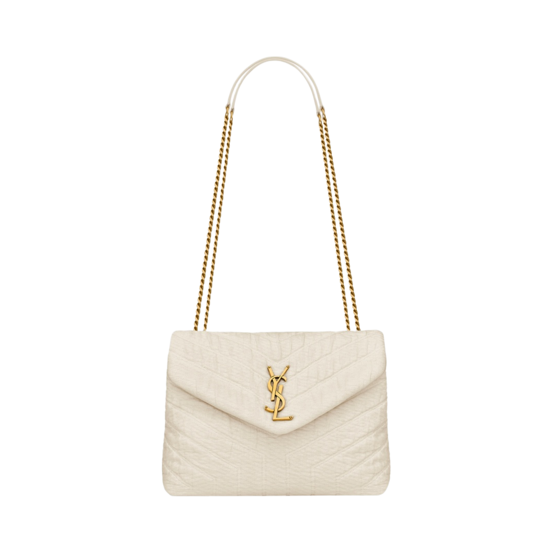 생로랑 루루 스몰 퀼티드 Y 코튼 블랑(Saint Laurent Loulou Small In Quilted Y Cotton Blanc) - 1