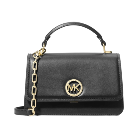 32T4GD8C5L001 Michael Kors Delancey Small Leather Crossbody Bag Black