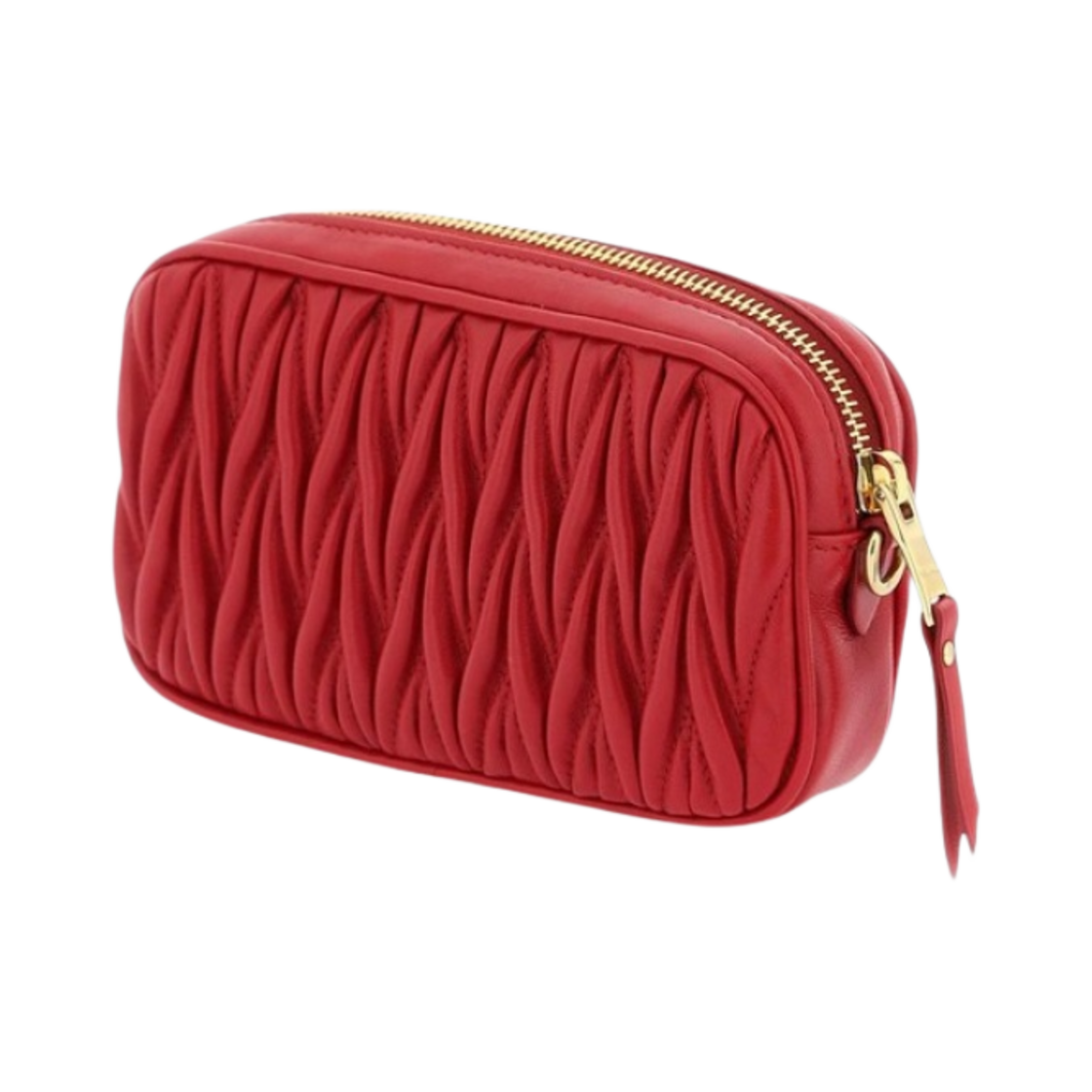 미우 미우 마테라쎄 나파 가죽 파우치 레드(Miu Miu Matelasse Nappa  Leather Pouch Red) - 2