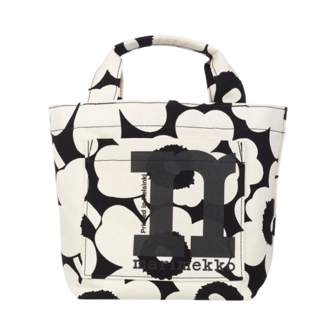 092197-908 Marimekko Mono Mini Tote Bag Unikko Cotton Black