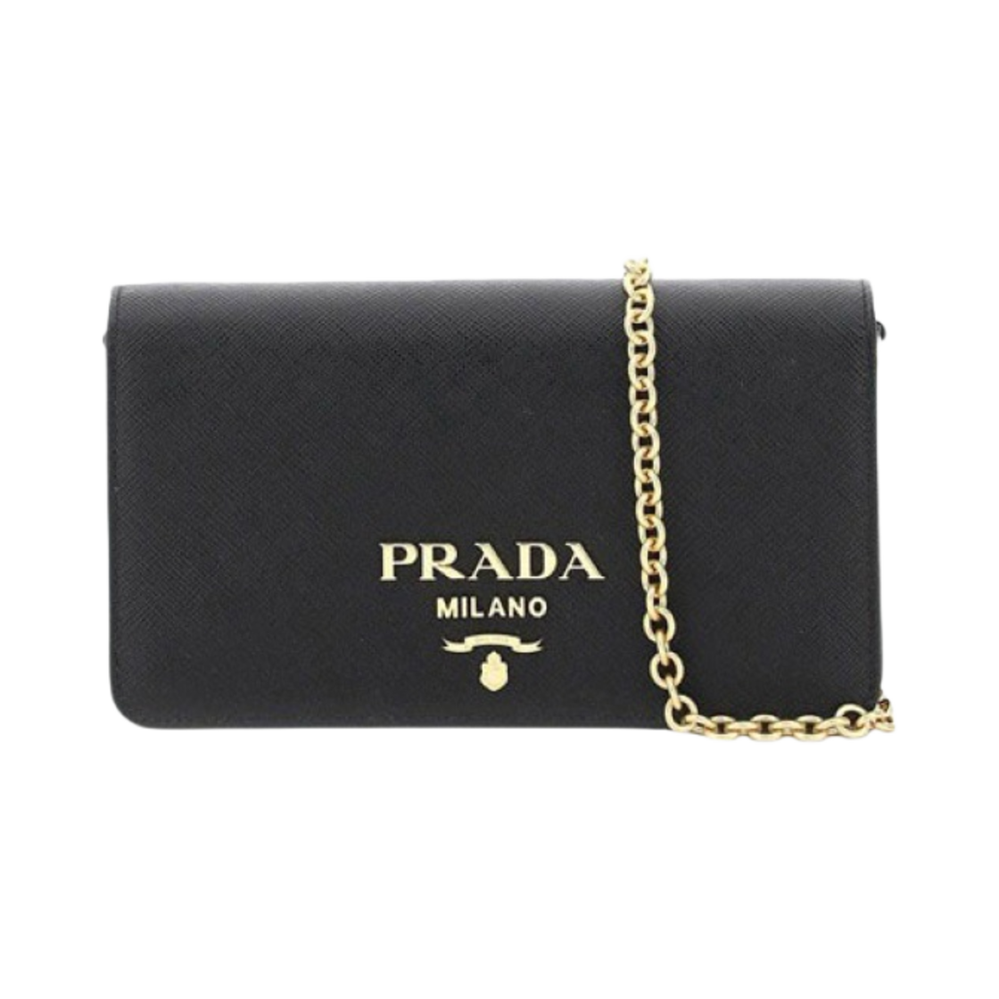 프라다 사피아노 레더 체인 미니 숄더백 블랙(Prada Saffiano Leather Chain Mini Shoulder Bag Black) - 1