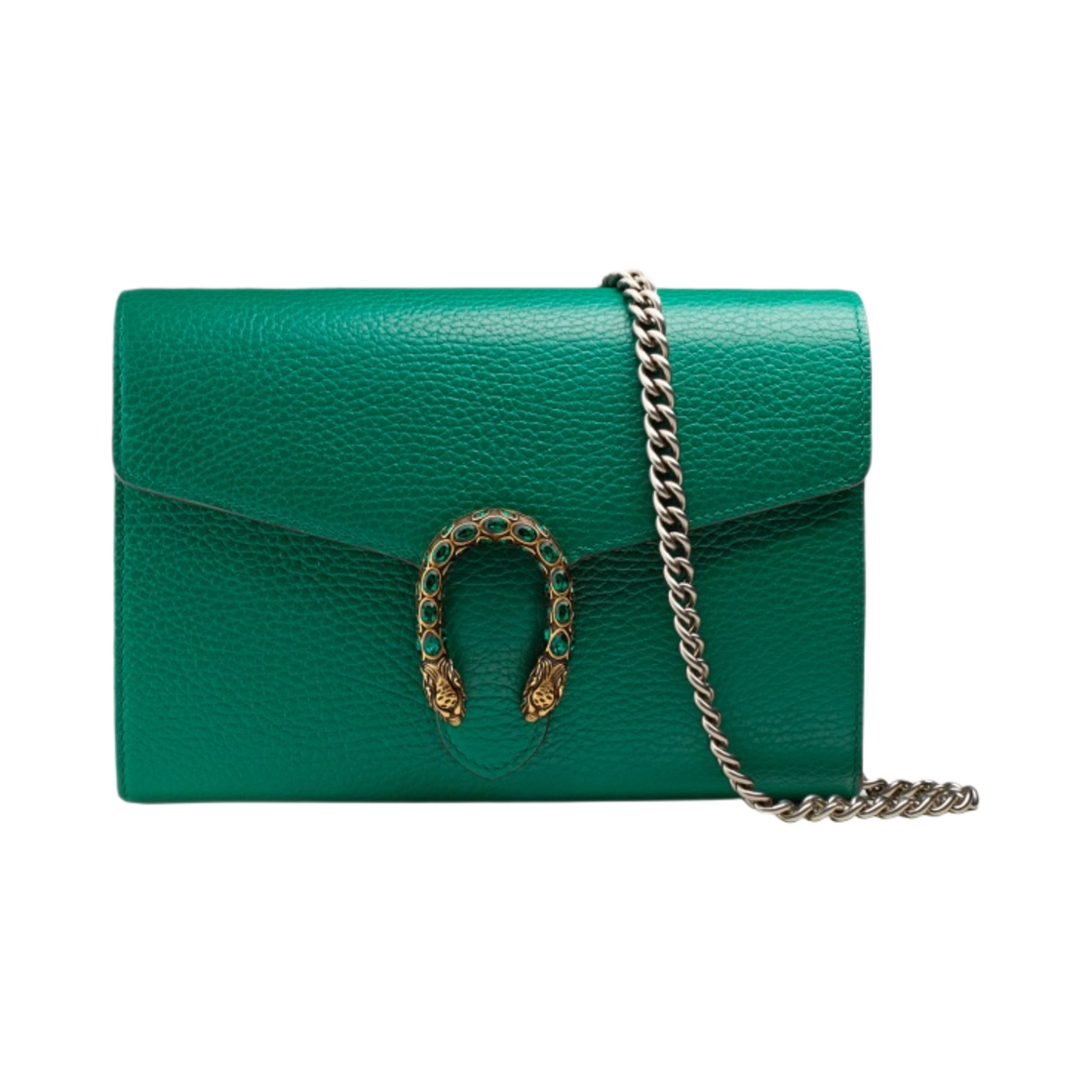 구찌 디오니서스 레더 미니 체인 백 에메랄드 그린 레더(Gucci Dionysus Leather Mini Chain Bag Emerald Green Leather) - 1