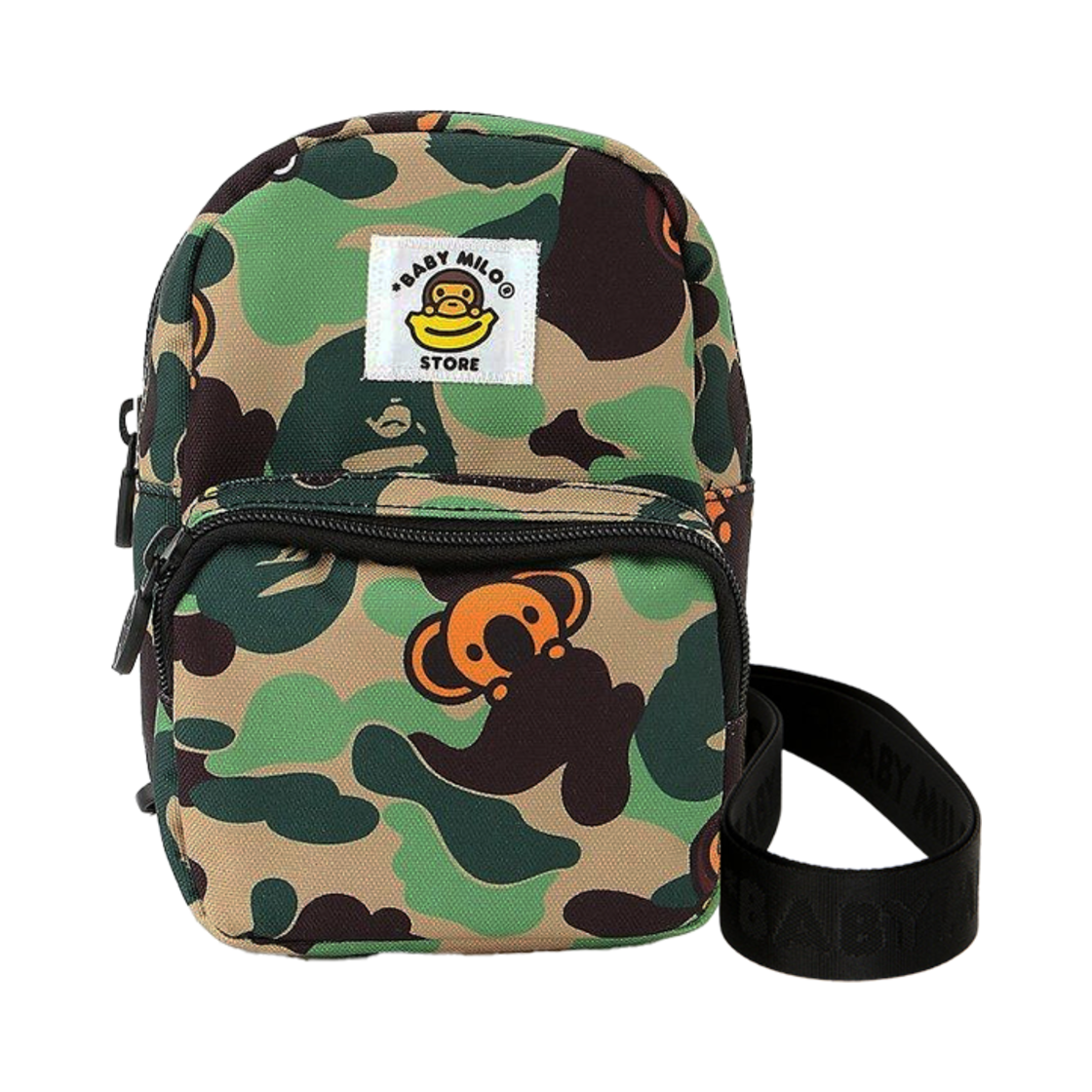 0MXBGW4280XXM BAPE Baby Milo Mini Backpack Green Orange