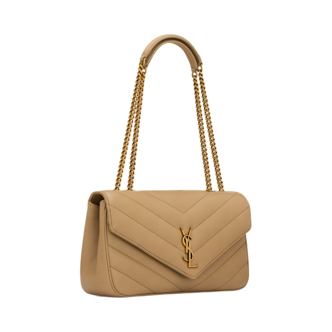 생로랑 루루 미디움 마틀라세 램스킨 내츄럴 탄(Saint Laurent Loulou Medium in Matelasse Lambskin Natural Tan) - 2