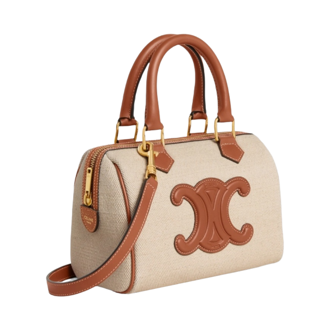 셀린느 텍스타일 & 카프스킨 퀴르 트리옹프 스몰 보스턴백 내츄럴 탄(Celine Small Boston Cuir Triomphe in Textile and Calfskin Natural Tan) - 2