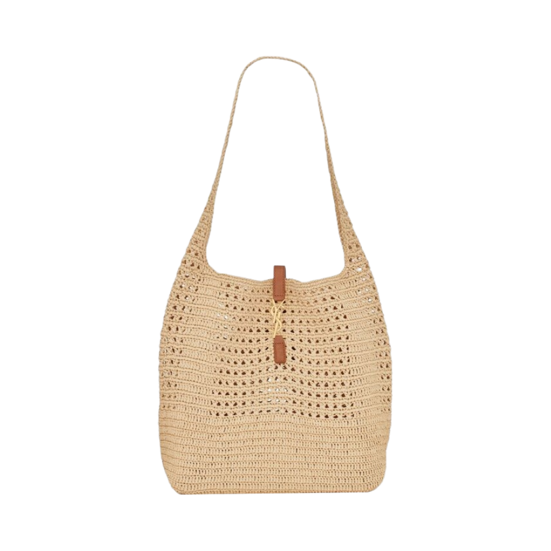 생로랑 호보 라피아 백 크로쉐 스무스 레더 내츄럴(Saint Laurent Hobo Raffia Bag in Crochet and Smooth Leather Naturel) - 1