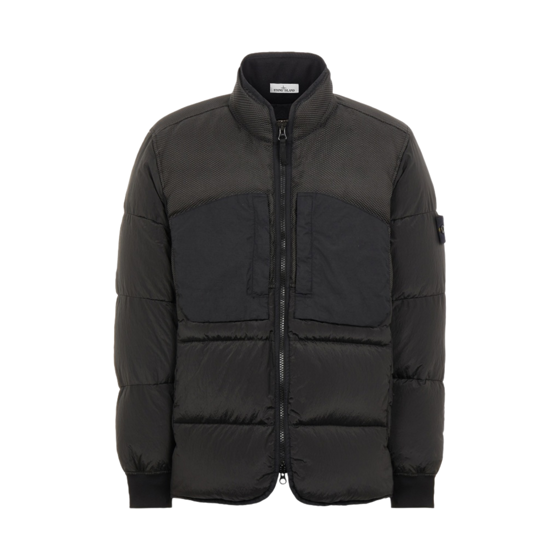 스톤 아일랜드 42840 모디파이드 파나마 나일론 믹스 패브릭 다운-TC 자켓 블랙 - 21FW(Stone Island 42840 Modified Panama Nylon Mix Fabric Down-TC Jacket Black - 21FW) - 1