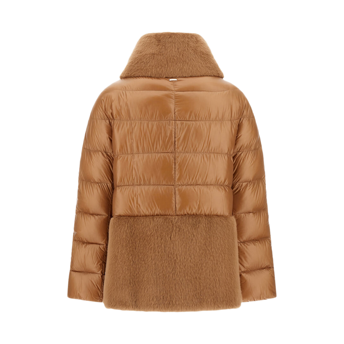 (W) 에르노 케이프 나일론 울트라라이트 뉴 레이디 포 퍼 카멜((W) Herno Cape In Nylon Ultralight New Lady Faux Fur Camel) - 2
