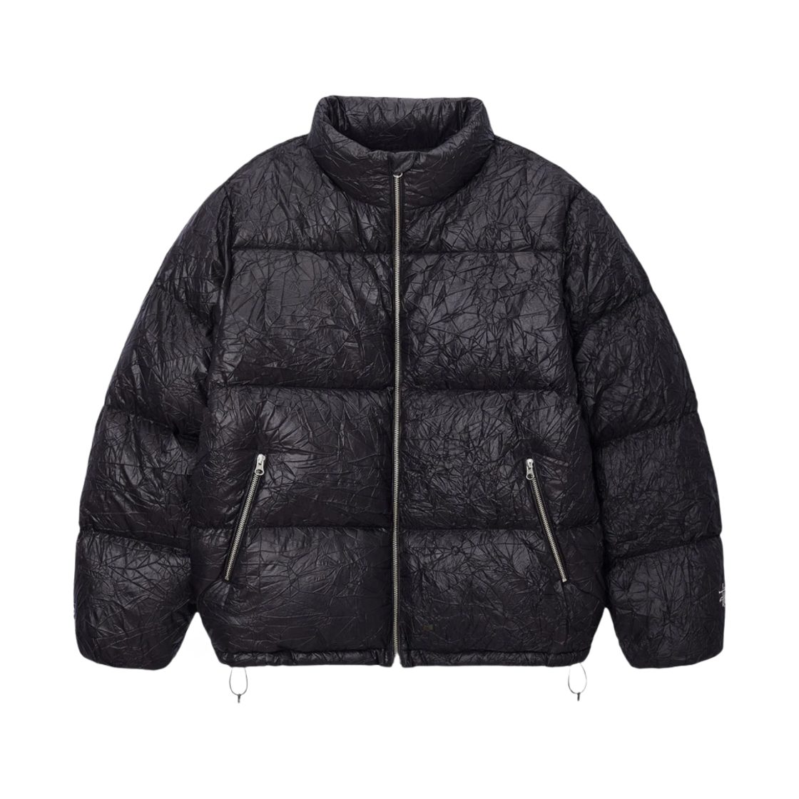 115729 Stussy Wrinkled Nylon Down Puffer Black
