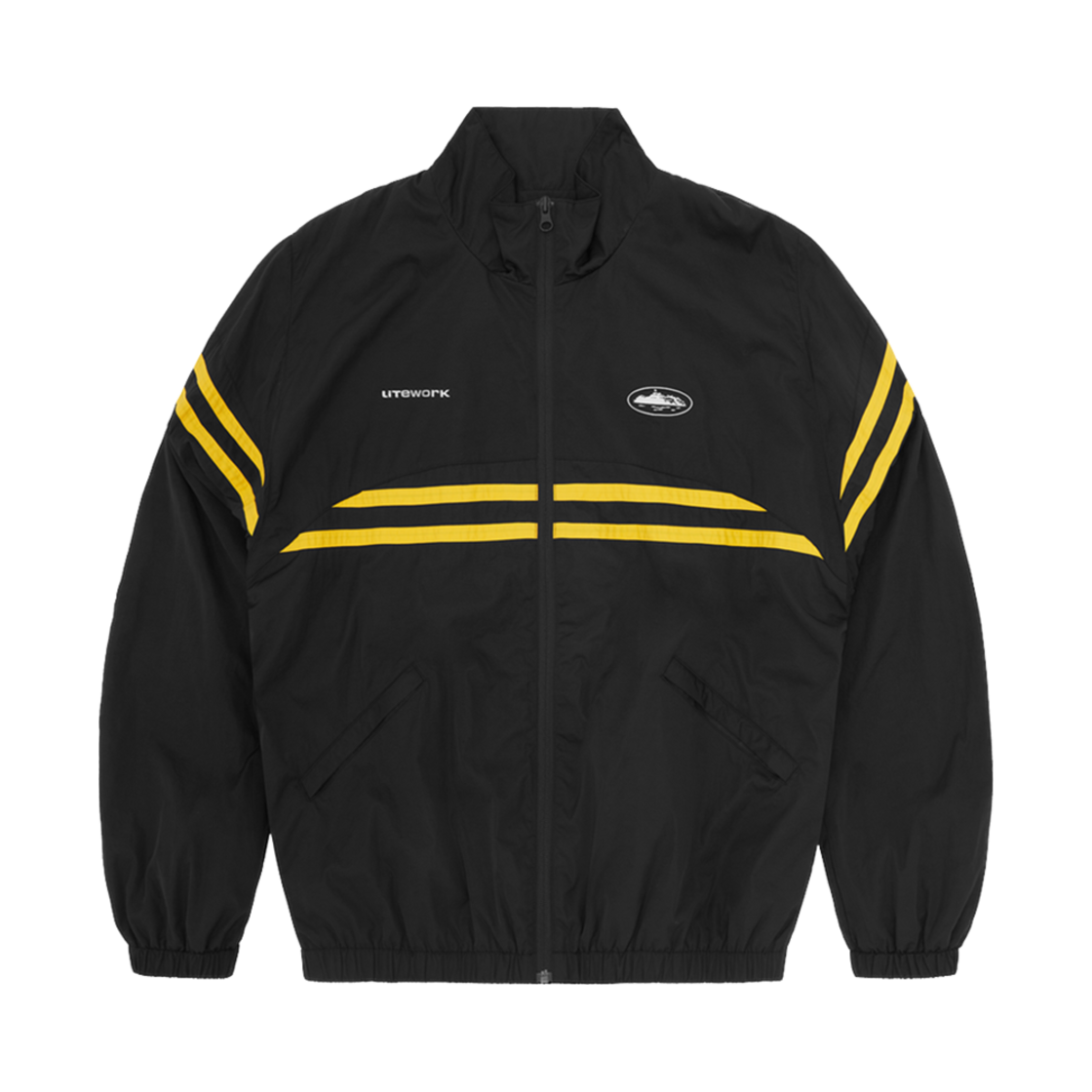 코르테이즈 스트라이프 라이트워크 자켓 블랙(Corteiz Striped Litework Jacket Black)