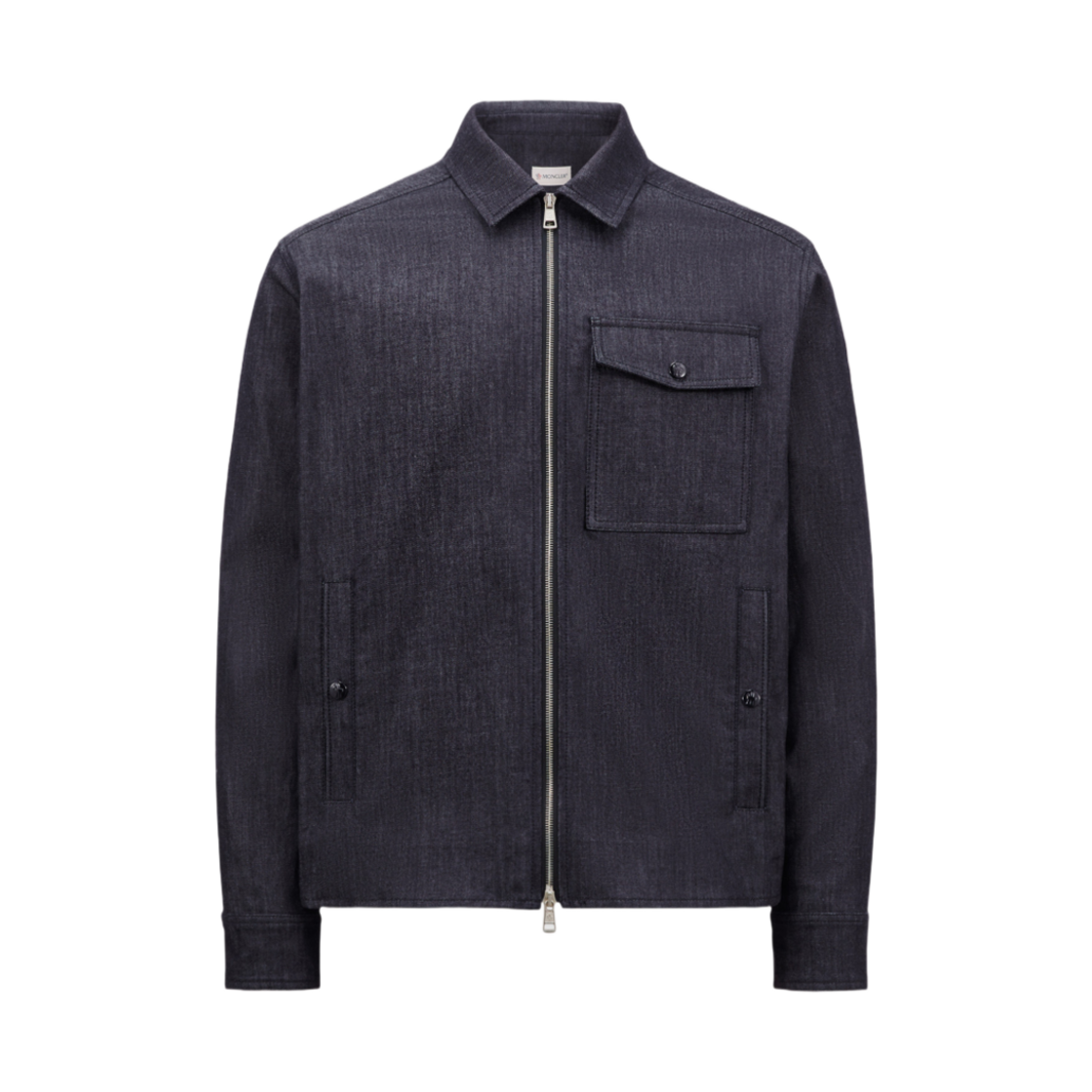K1-091-2F00017-M6688-77A Moncler Denim Long Sleeve Zip Up Shirt Denim Blue - 25SS