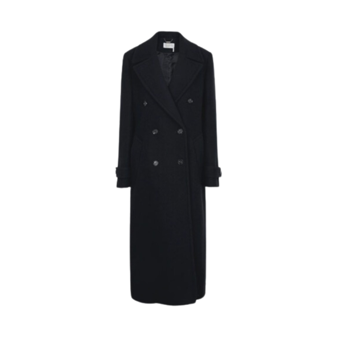 (W) 끌로에 더블 브레스트 울 오버코트 네이비((W) Chloe Double Breasted Wool Overcoat Navy)