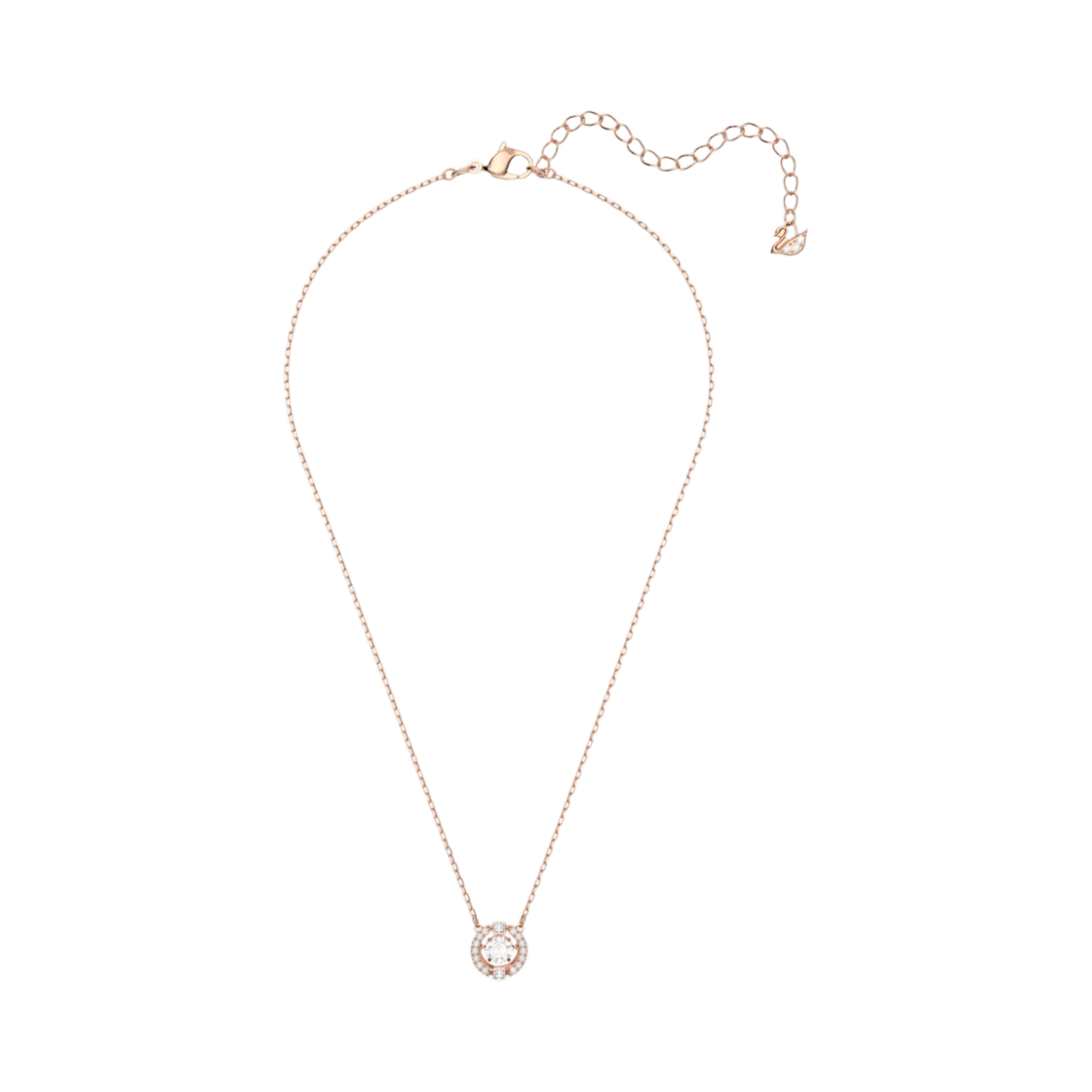 (W) 스와로브스키 스파클링 댄스 네클릭스 화이트 로즈 골드 플래팅((W) Swarovski Sparkling Dance Necklace White Rose Gold Plated)