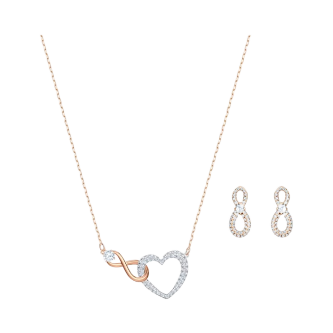 5521040 (W) Swarovski Infinity Set White Mix Metal