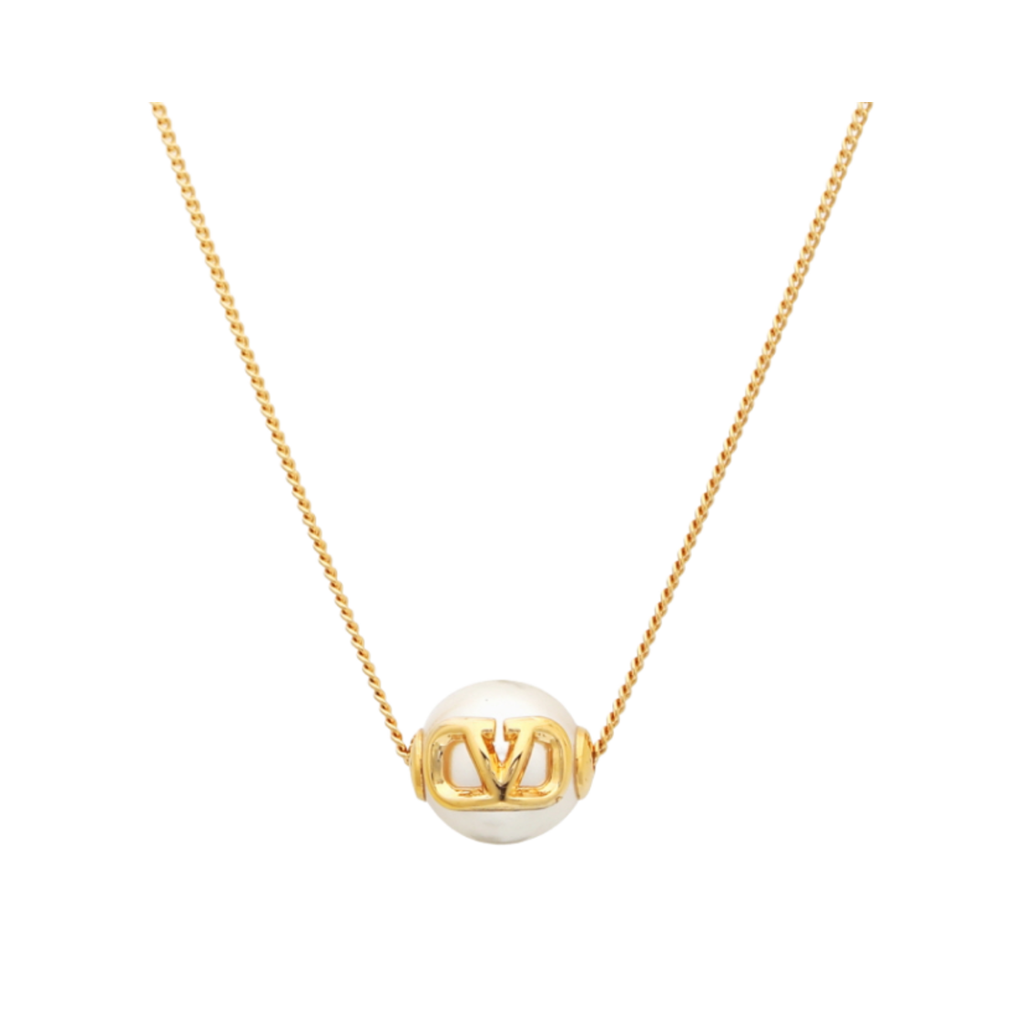 J0W81DHC0O3 (W) Valentino Vlogo Signature Metal Necklace Gold