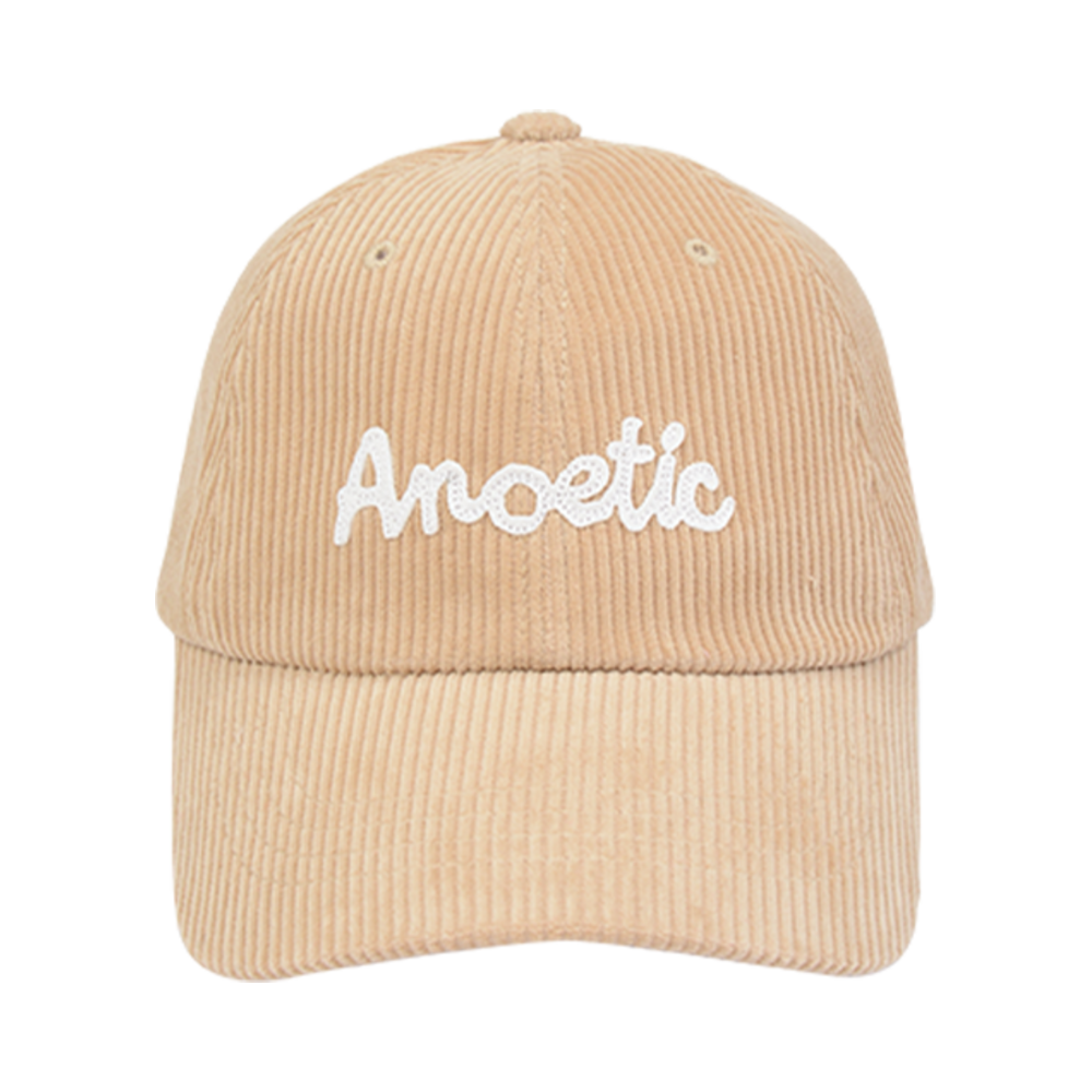 아노에틱 코듀로이 레터링 볼캡 핑크베이지(Anoetic Corduroy Lettering Ball Cap Beige)
