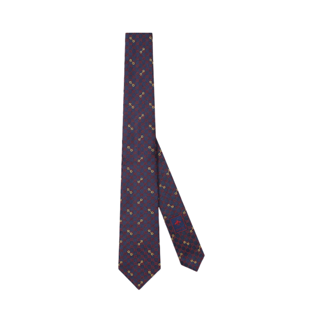 744379-4E217-4174 Gucci GG Silk Jacquard Tie Blue Red