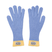 earpearp Color Block Kint Finger Hole Gloves Sky Blue
