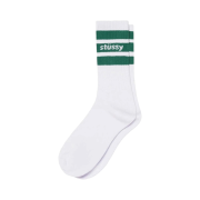 Stussy Stripe Crew Socks White Green
