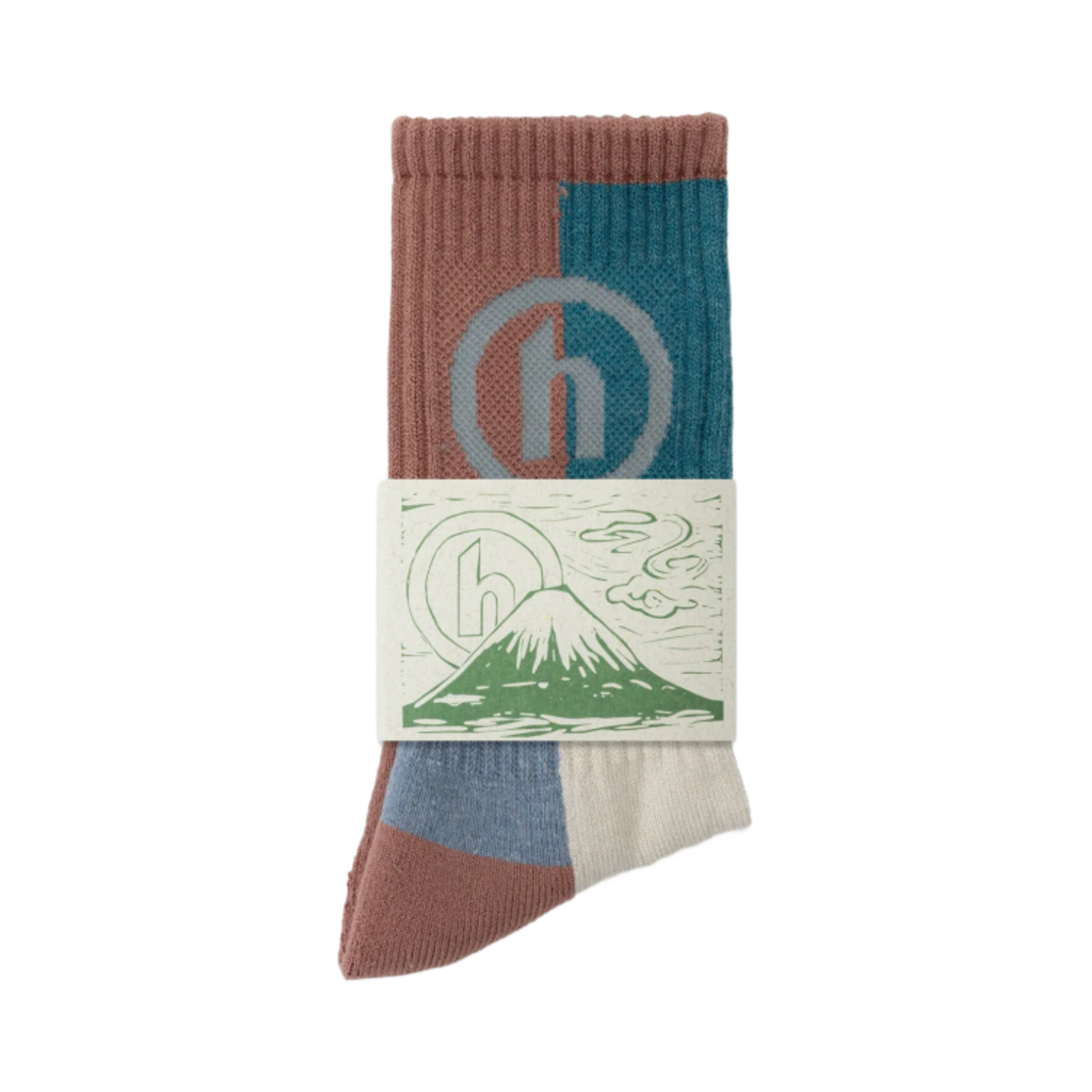 - And Wander x Hidden NY Japanese Patchwork Socks Rust
