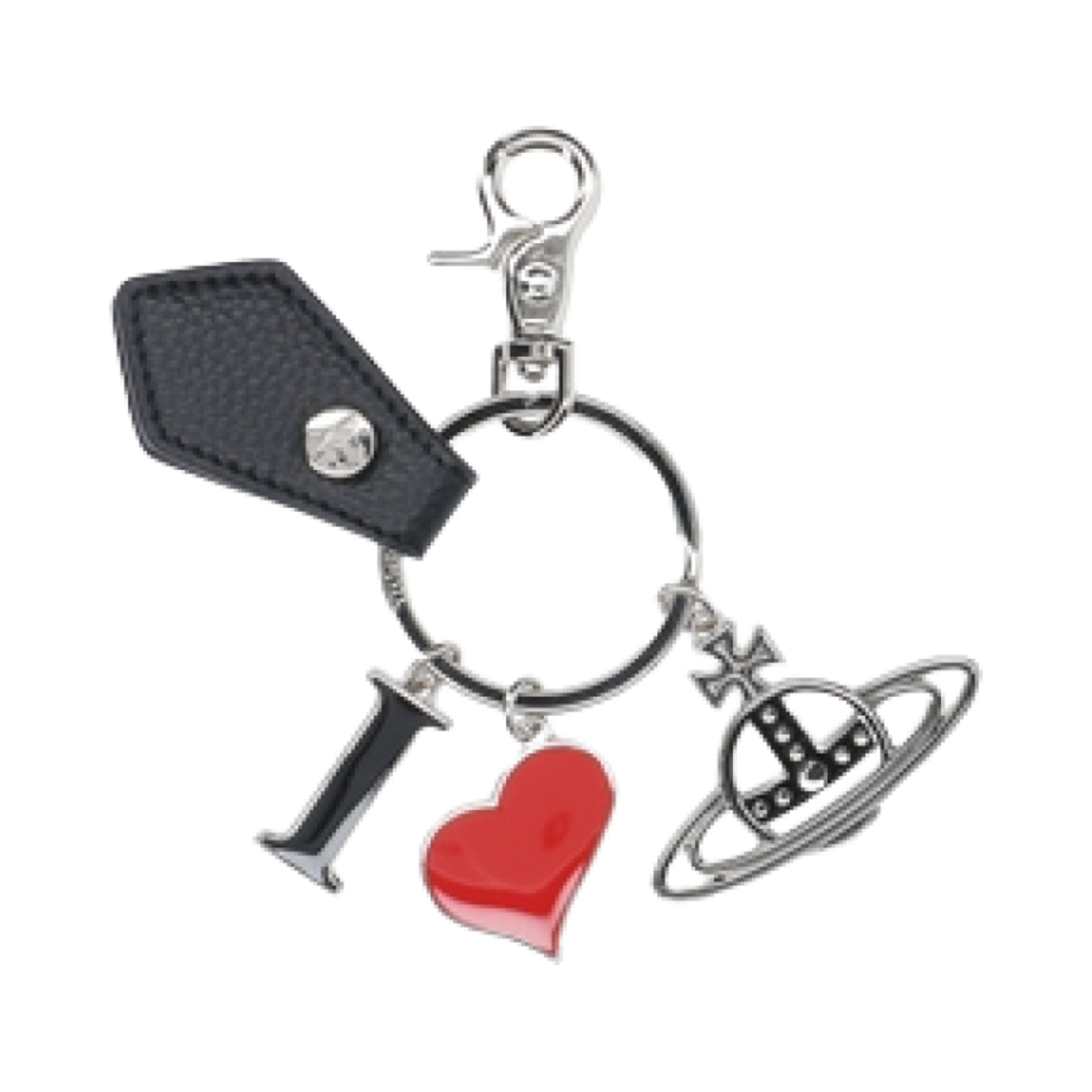 8203011EU-S000D-N403 Vivienne Westwood I Love Orb Logo Keyring Black