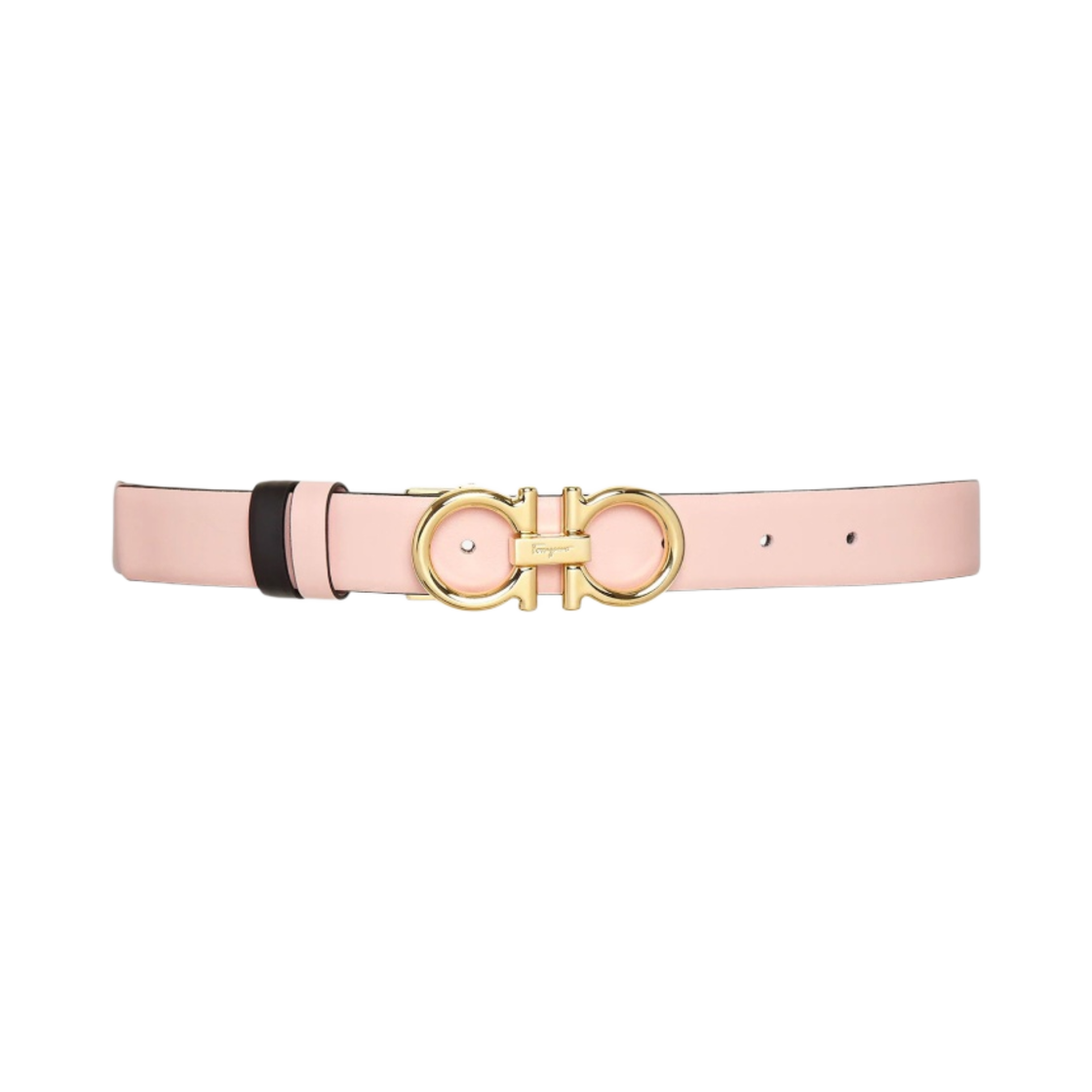 페라가모 리버시블 어드저스터블 간치니 벨트 나일런드 핑크 블랙(Ferragamo Reversible Adjustable Gancini Belt Nylund Pink Black) - 1