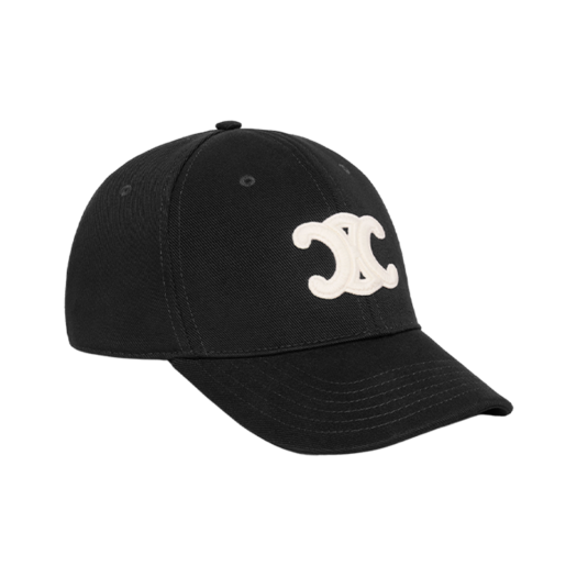 Celine Triomphe Baseball Cap in Cotton Black