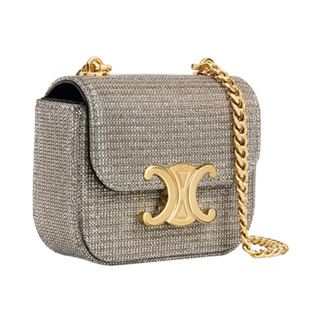 셀린느 미니 체인 클로드 글리터 텍스타일 골드(Celine Mini Chain Claude in Glitter Textile Gold) - 2