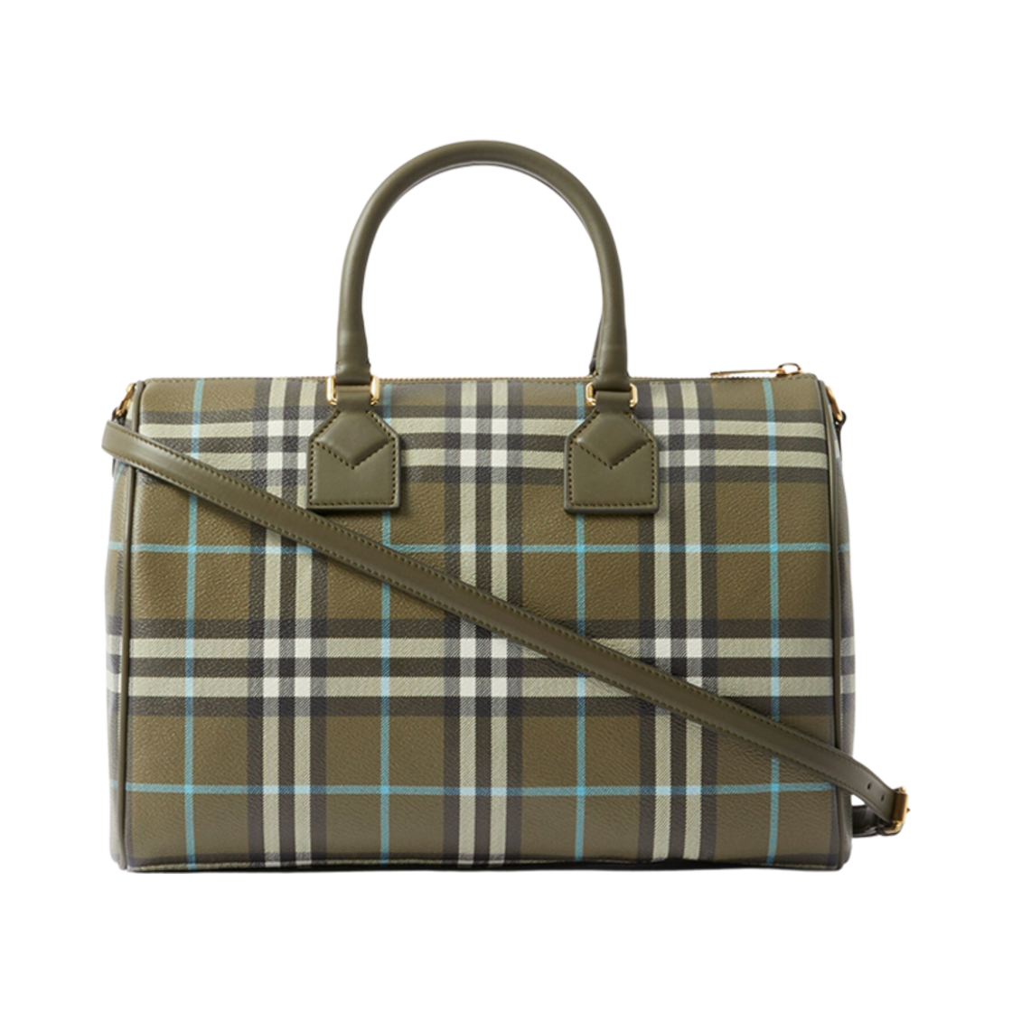 버버리 체크 미디움 볼링백 올리브 그린(Burberry Check Medium Bowling Bag Olive Green) - 2