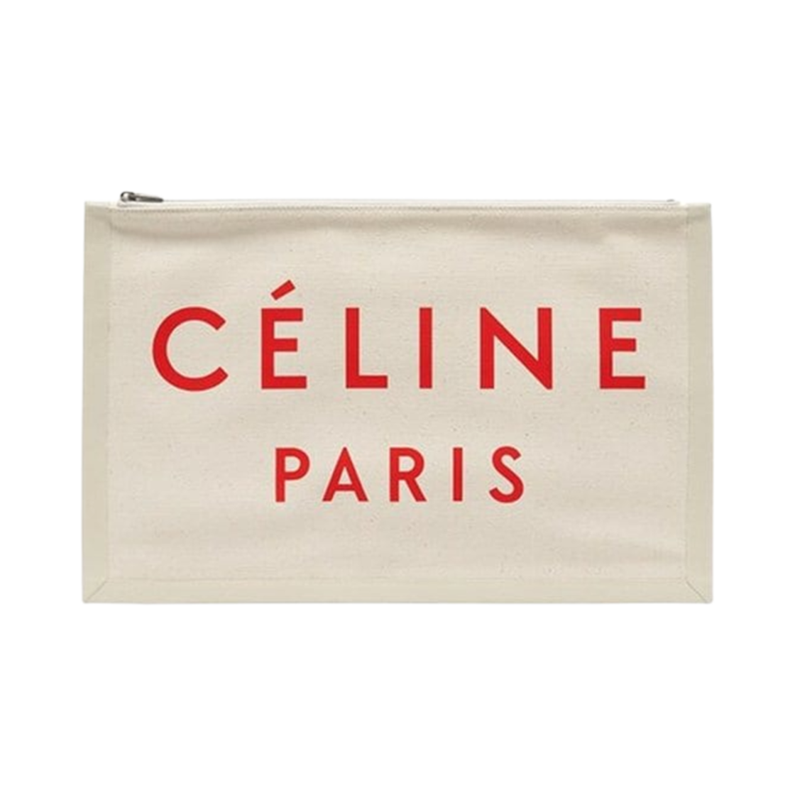 10A962B4W-27NR Celine Logo Strap Clutch White Red