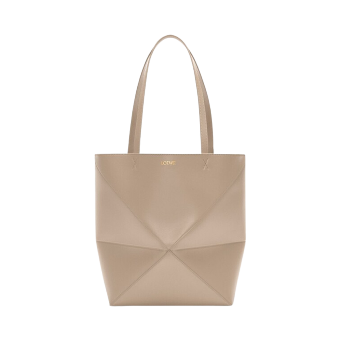 로에베 샤이니 카프스킨 미디움 퍼즐 폴드 토트 샌드(Loewe Medium Puzzle Fold Tote in Shiny Calfskin Sand) - 1