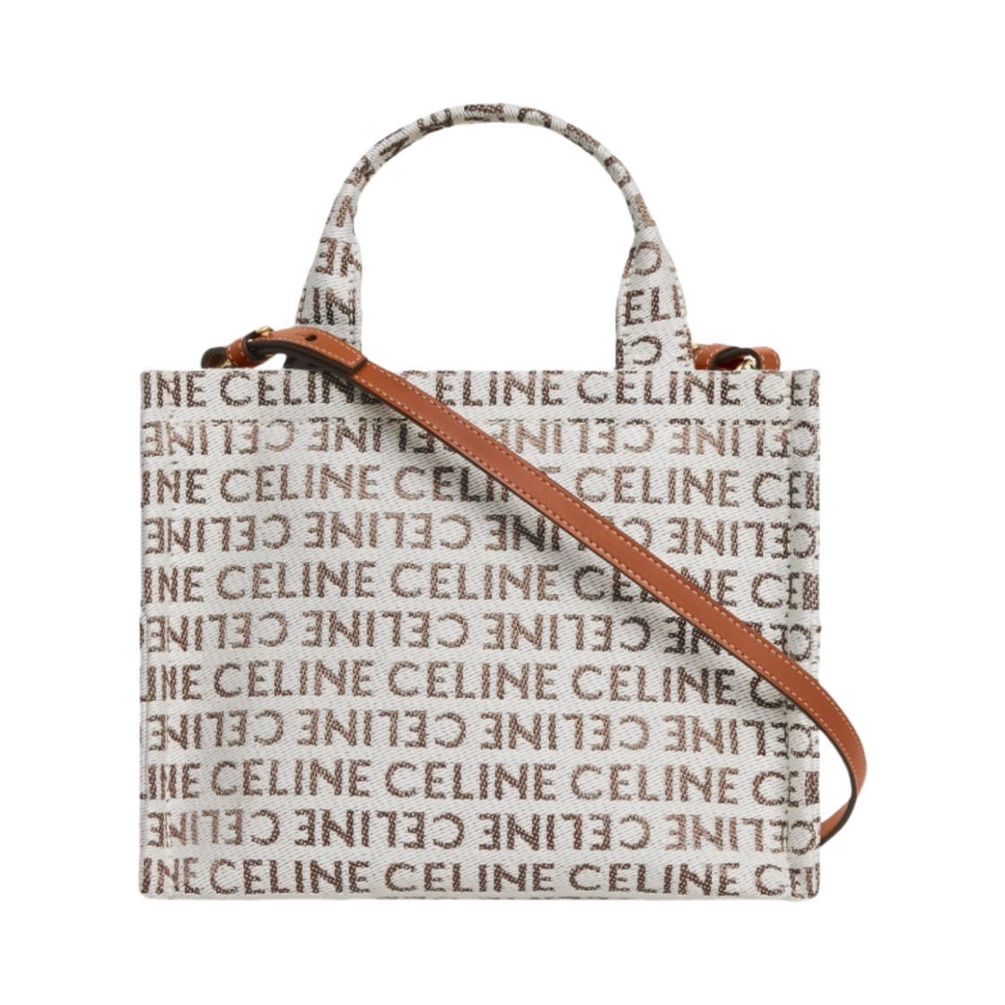 셀린느 스몰 카바스 타이스 텍스타일 셀린느 올오버 내츄럴 탄(Celine Small Cabas Thais in Textile with Celine All-Over Natural Tan) - 3
