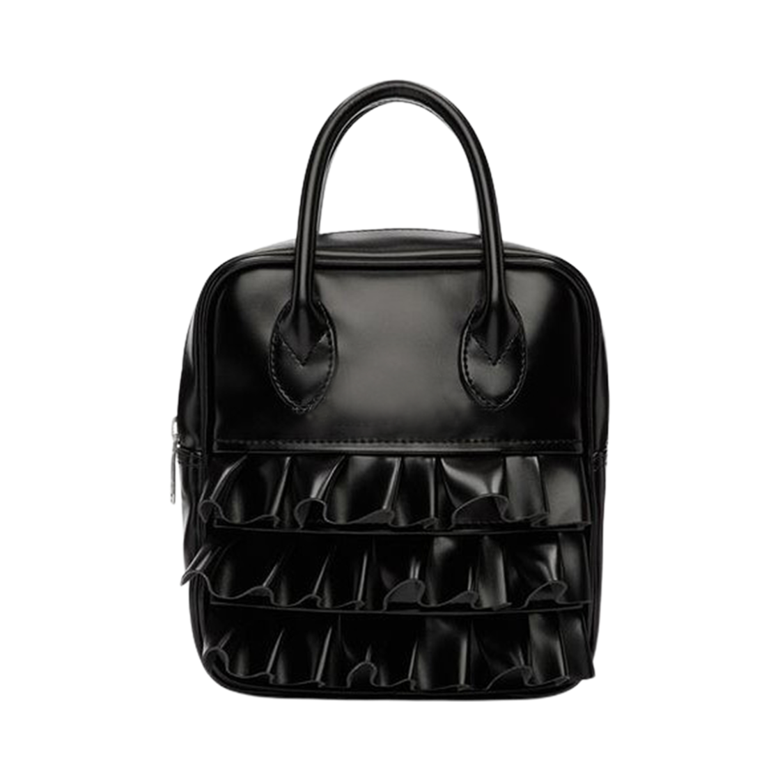 NZ-K202-051-1 Comme des Garcons Girl Ruffled Duffle Bag Black