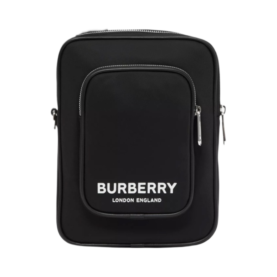 8054747 Burberry Logo Print Nylon Crossbody Bag Black - 대표 이미지 #1