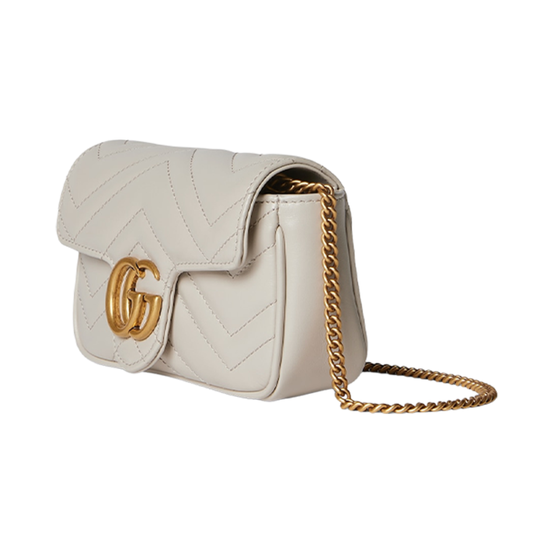 476433-DTDHT-1712 Gucci GG Marmont Super Mini Bag Light Grey Leather