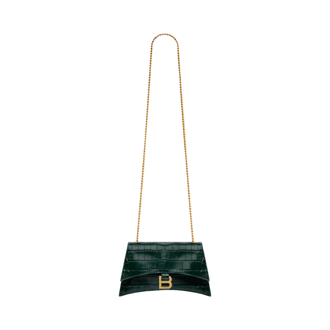 발렌시아가 크러쉬 XS 크로커다일 엠보스 체인 백 포레스트 그린(Balenciaga Crush XS Crocodile Embossed Chain Bag Forest Green) - 1