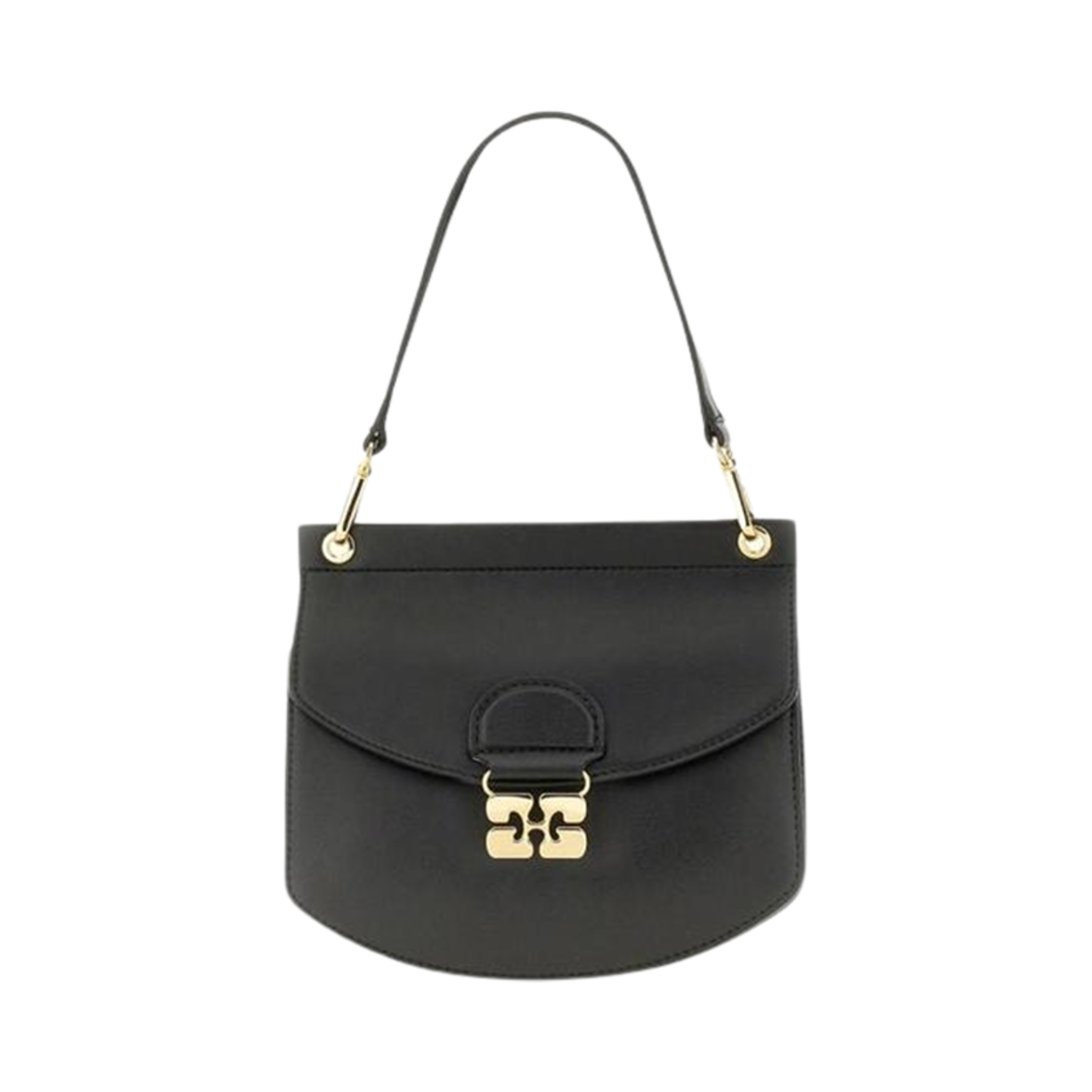 A6449-099 Ganni Small Flap Shoulder Bag Black