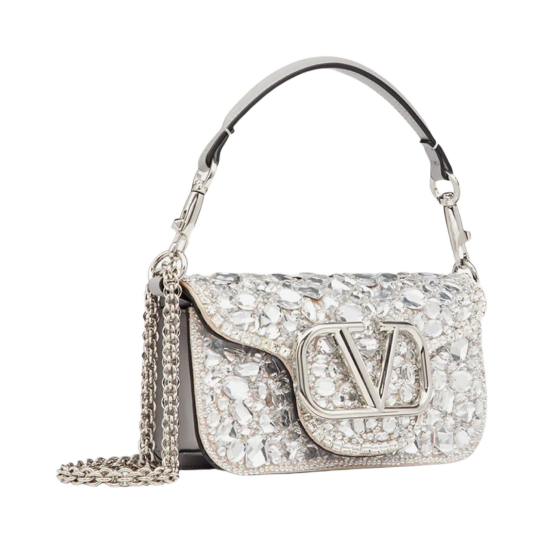 발렌티노 크리스탈 스몰 로코 숄더백 실버(Valentino Small Loco Shoulder Bag With Crystals Silver) - 2