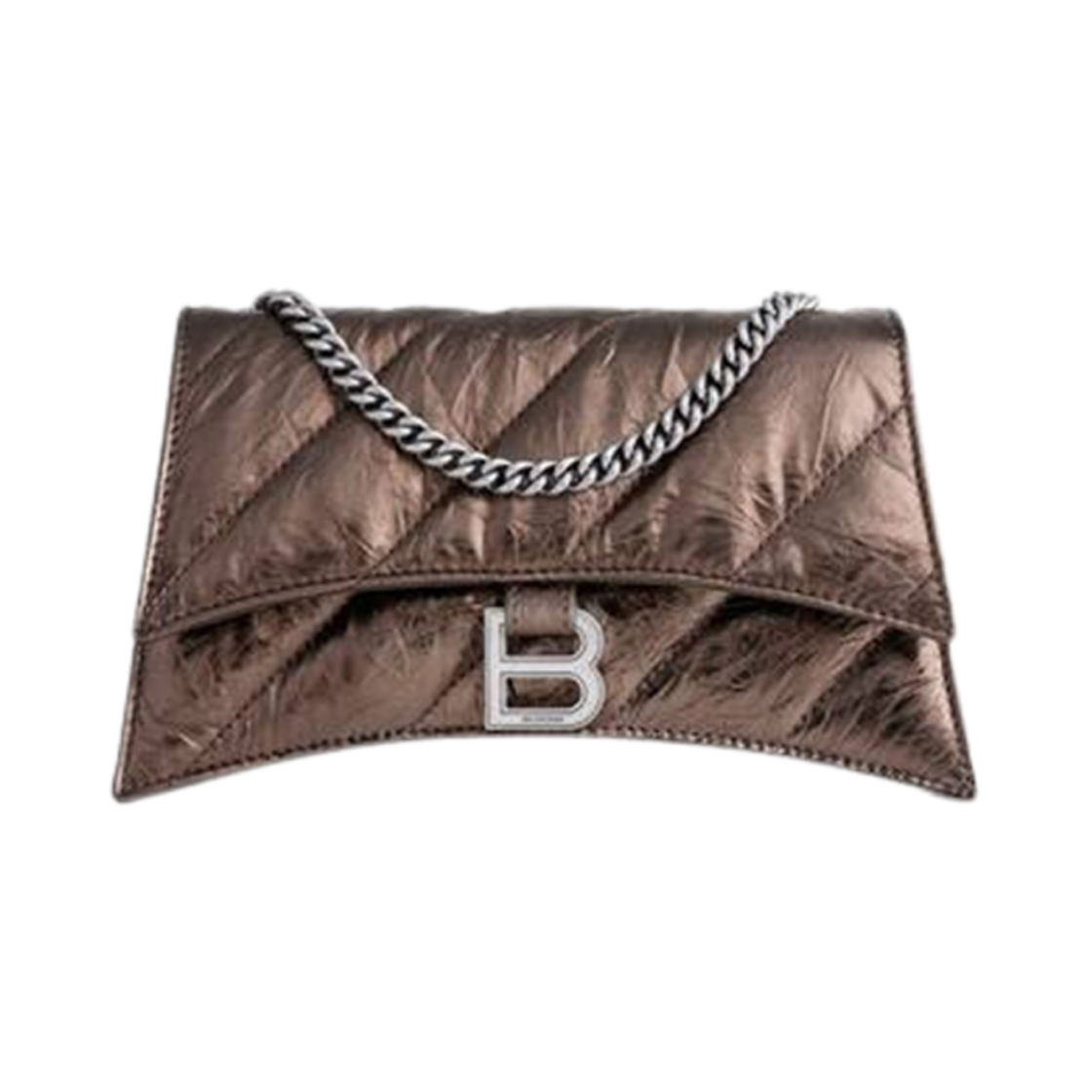 발렌시아가 크러쉬 XS 체인백 메탈라이즈드 퀼티드 브론즈(Balenciaga Crush XS Chain Bag Metallized Quilted Bronze) - 4