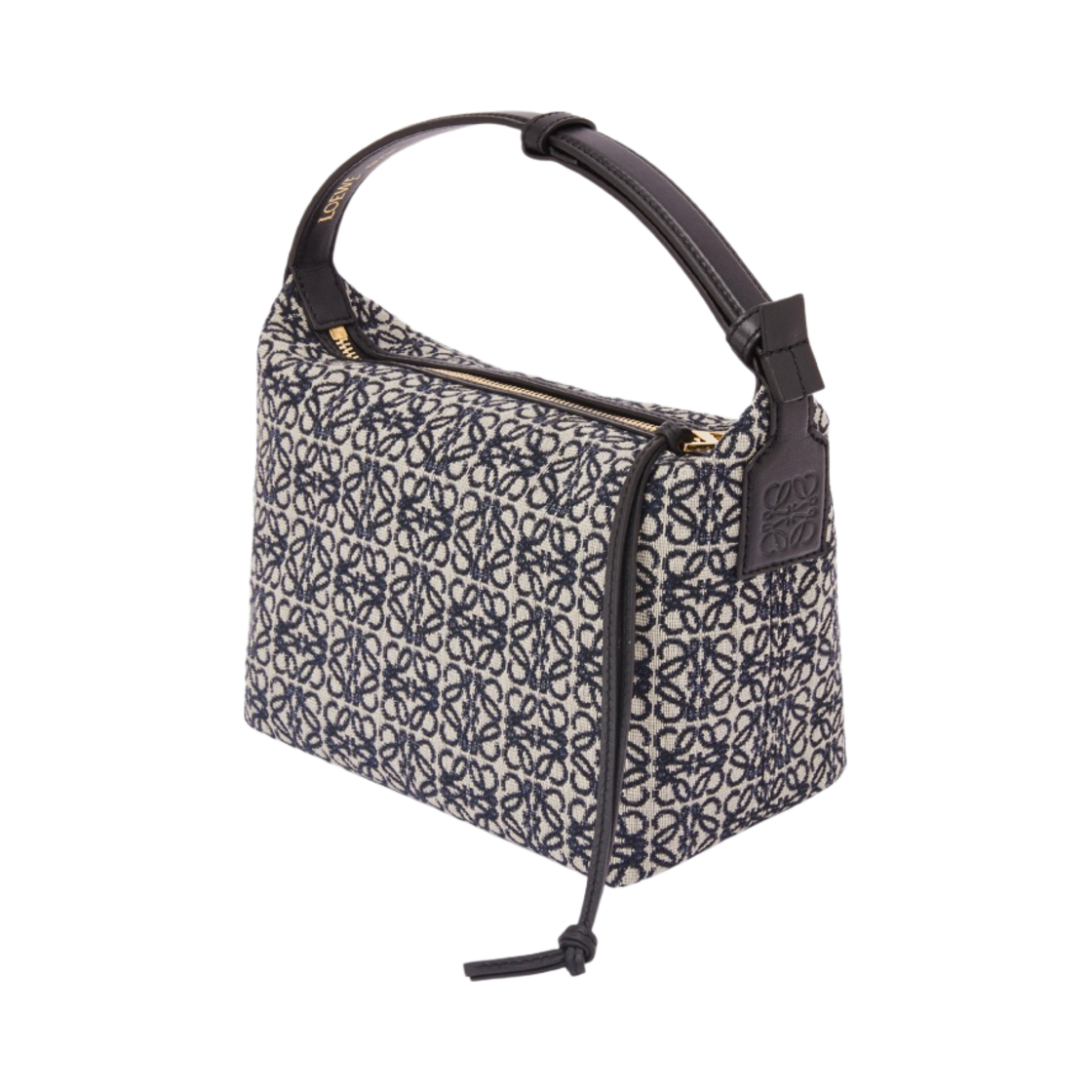 로에베 스몰 큐비백 아나그램 자카드 카프스킨 네이비 블랙(Loewe Small Cubi Bag in Anagram Jacquard Calfskin Navy Black) - 2