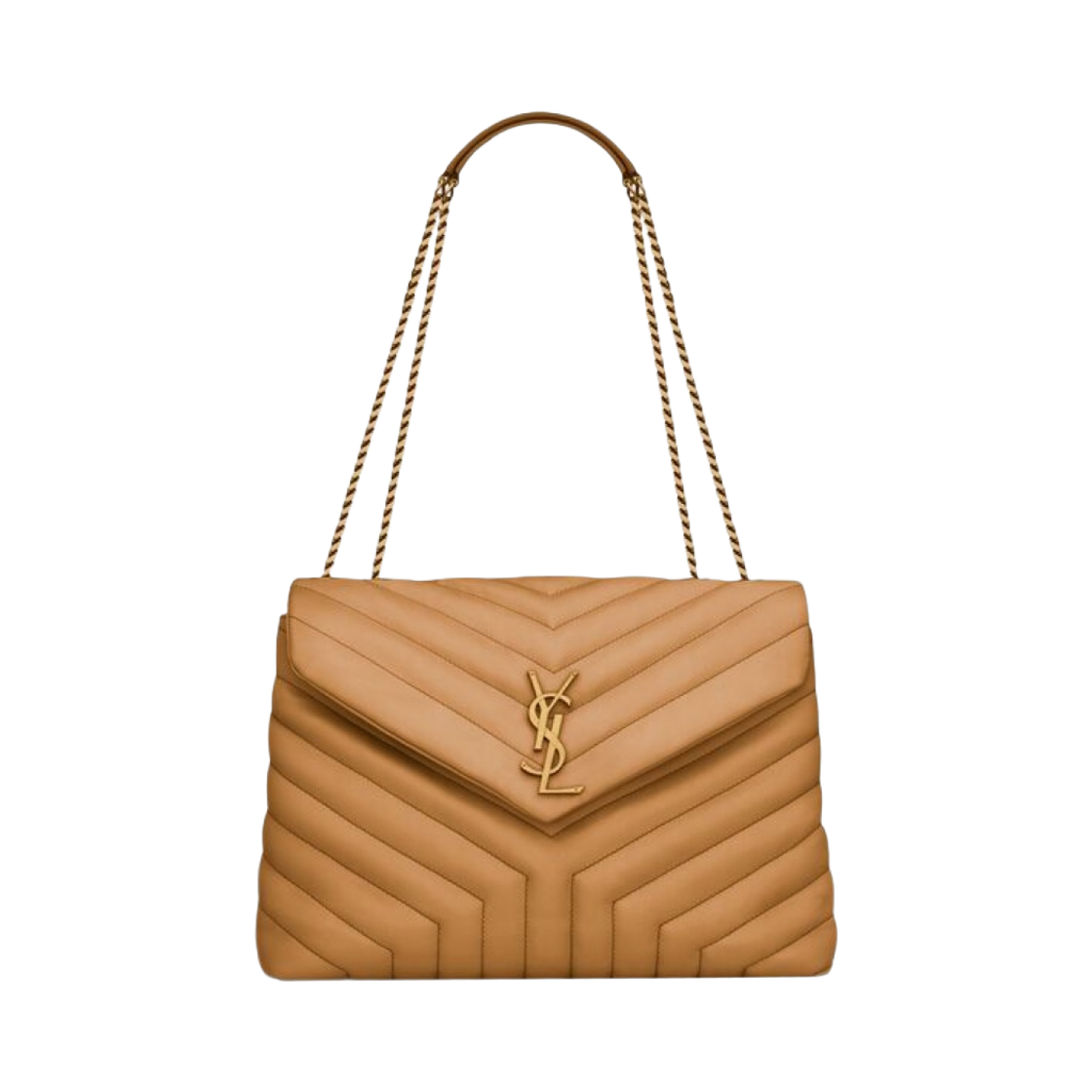 생로랑 루루 미디움 체인 백 퀼티드 Y 레더 다크 내츄럴(Saint Laurent Loulou Medium Chain Bag In Quilted Y Leather Dark Naturel) - 1
