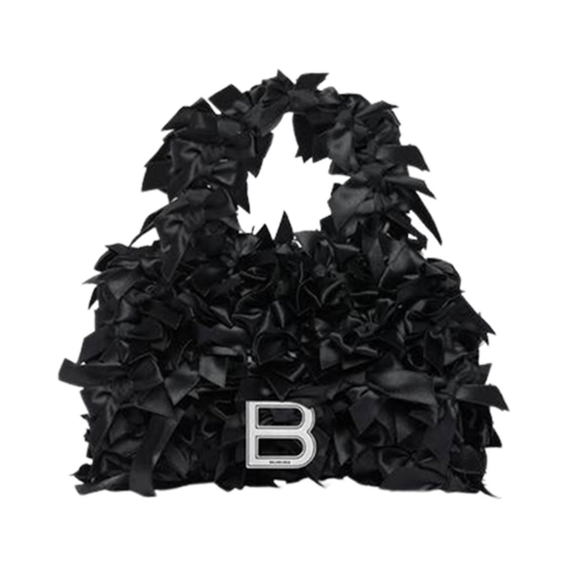 발렌시아가 아워글래스 XS 핸드백 사틴 보우 블랙(Balenciaga Hourglass XS Handbag with Satin Bows Black) - 1