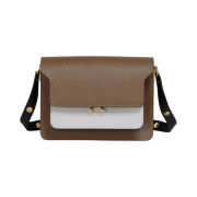 Marni Saffiano Medium Trunk Bag Cigar Pelican Black