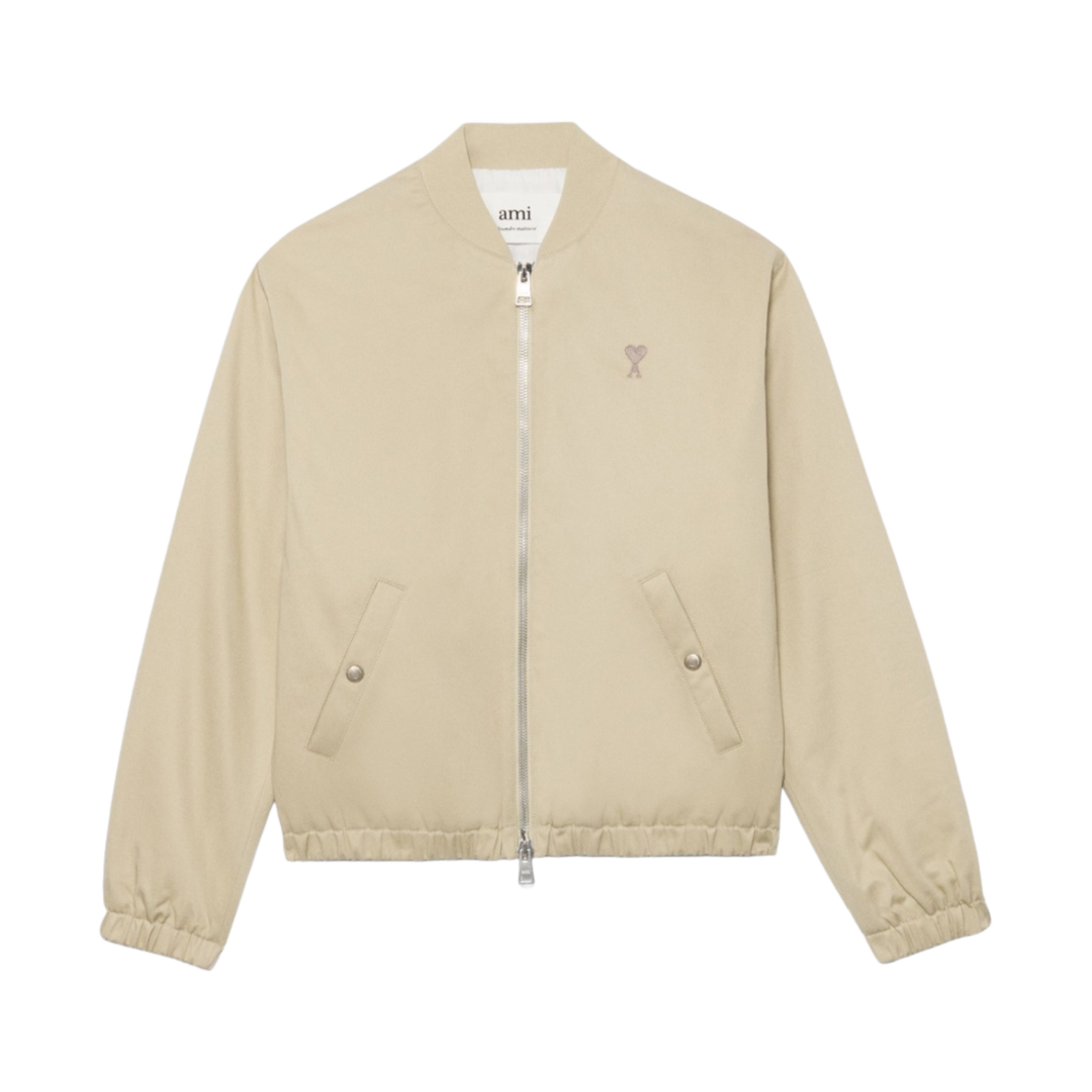 아미 스몰 하트로고 지퍼 봄버 자켓 베이지(AMI de Coeur Zipped Bomber Jacket Beige) - 1